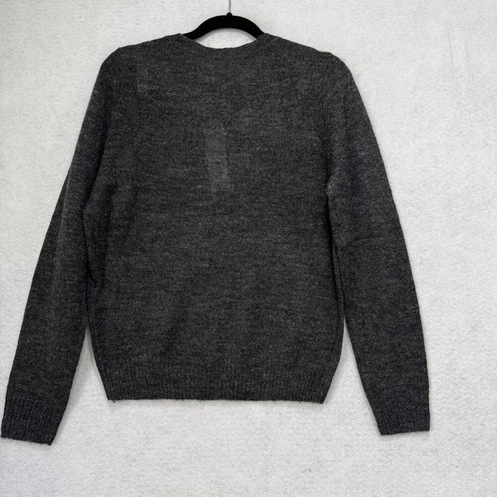 Saccharine New York Sweater Womens Small Gray Wool Alpaca Floral Cherry Blossom - Picture 8 of 10